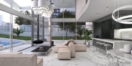 elegant property for purchase interior living room with sofas and leather sofas and balcony ground floor