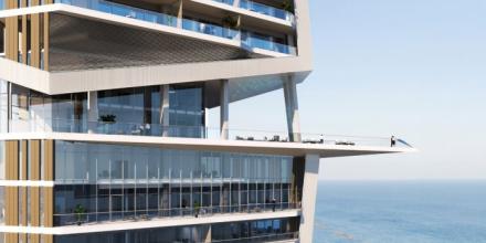 external sky view of a deck floor on a skycraper